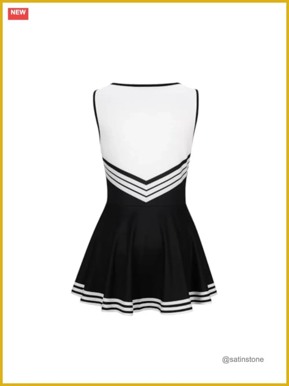 Girls Cheerleader Costume Set - Tank, Skirt, Pom Poms & Socks - Kids Athletic